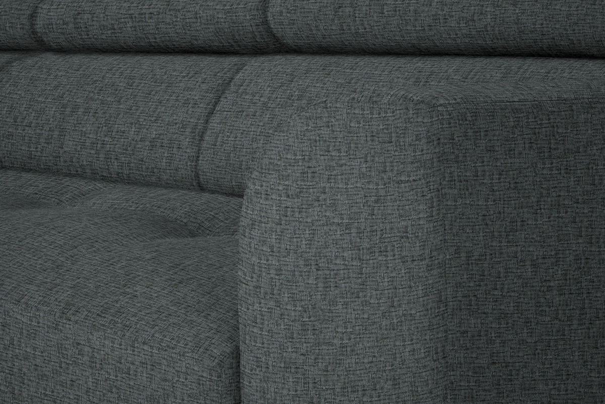 ECKSOFA in Chenille Grau  205/280 cm  - Schwarz/Grau, Design, Textil/Metall (205/280cm) - Xora