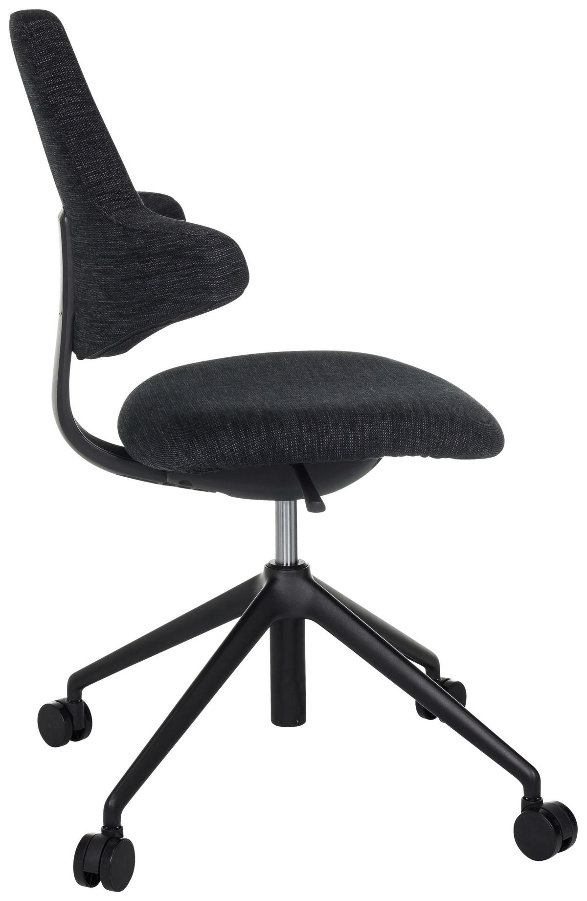 OTOČNÁ ŽIDLE, plochá tkanina, černá - černá, Moderní, kov/textil (58/87 - 97/57cm) - MID.YOU