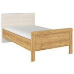 BETT 90/200 cm  in Eichefarben, Champagner  - Champagner/Eichefarben, Design, Holzwerkstoff/Textil (90/200cm) - Novel