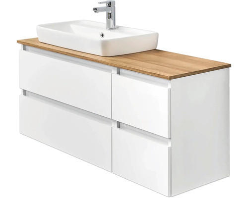 UMIVAL. ENOTA Z UMIVALNIKOM  - barve hrasta/bela, Konvencionalno, leseni material/keramika (113cm) - Pelipal