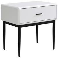 NOČNÝ STOLÍK, biela, 54/55/40 cm - čierna/biela, Modern, kov/kompozitné drevo (54/55/40cm) - Livetastic