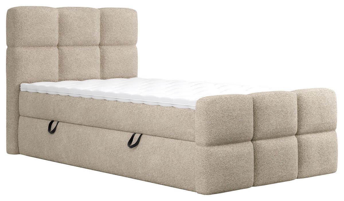 BOXBETT 120/200 cm  in Taupe  - Taupe/Schwarz, Design, Holzwerkstoff/Kunststoff (120/200cm) - Xora