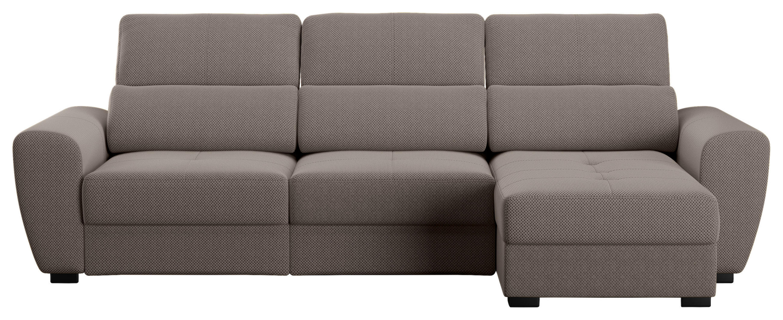 ECKSOFA in Velours Braun  - Schwarz/Braun, Konventionell, Kunststoff/Textil (285/177cm) - MID.YOU