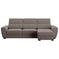 ECKSOFA in Velours Braun  - Schwarz/Braun, Konventionell, Kunststoff/Textil (285/177cm) - MID.YOU