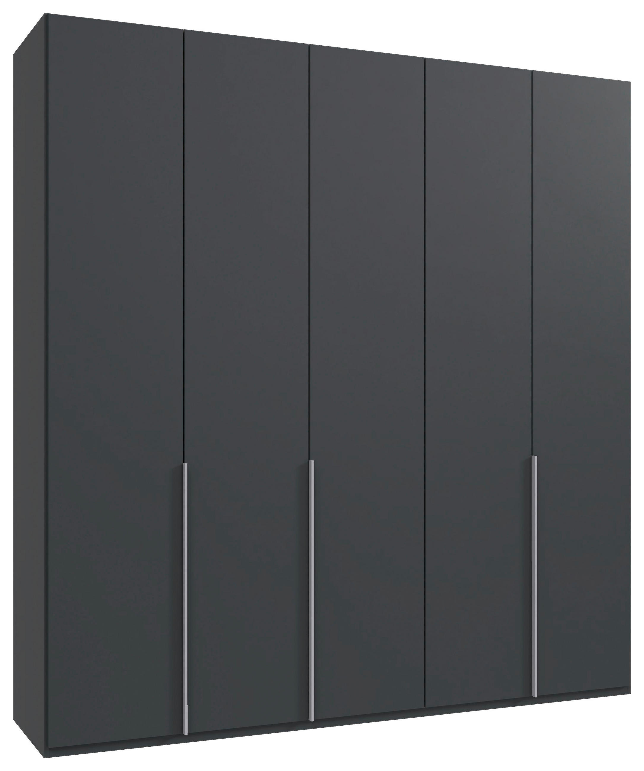 GARDEROB MED GÅNGJÄRN 225/236/58 cm 5-dörrar - aluminiumfärg/grafitfärgad, Modern, metall/trämaterial (225/236/58cm) - MID.YOU