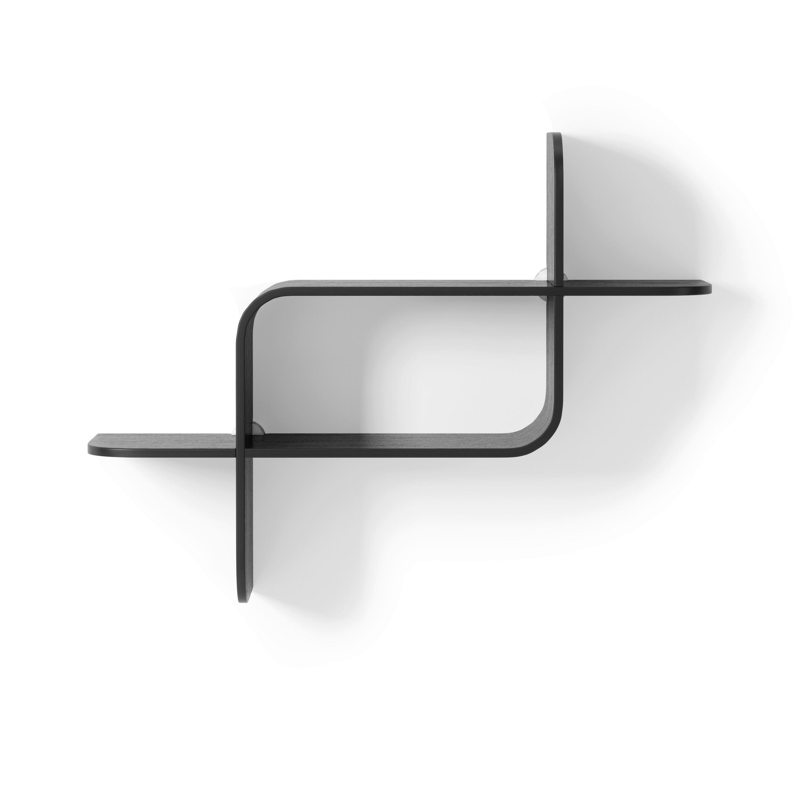 ZIDNA POLICA - crna, Konvencionalno, drvo (64/48/16cm) - Umbra