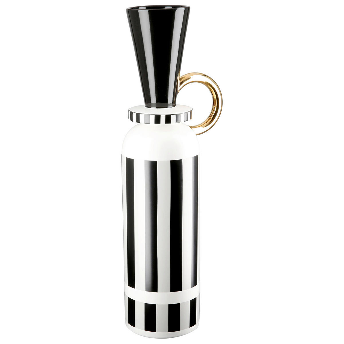 BODENVASE POMPOSO  - Schwarz/Bronzefarben, Basics, Keramik (11/48cm)
