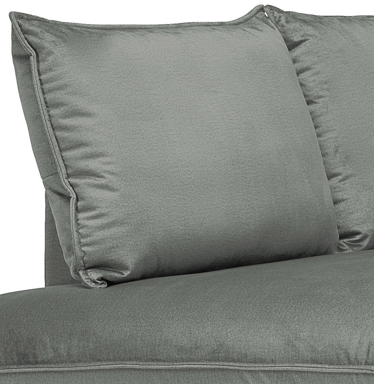 ECKSOFA in Samt Grau  200/241 cm  - Schwarz/Grau, Design, Textil/Metall (200/241cm) - Carryhome