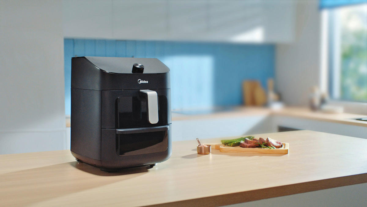 HEIßLUFTFRITTEUSE Airfryer MAD1100DADK 6,4 + 4,4 L  - Silberfarben/Schwarz, Basics, Kunststoff/Metall (42,5/40,5/32,5cm) - Midea