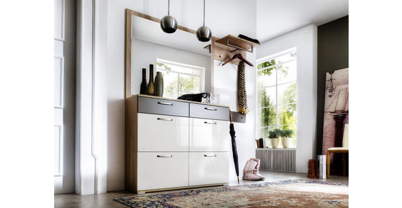 GARDEROBE 4-teilig  in 181/201/36 cm  - Eichefarben/Braun, Design, Glas/Holzwerkstoff (181/201/36cm) - Moderano