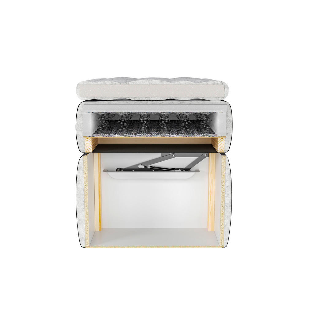 Thumbnail - Livetastic Boxbett, Dunkelgrau, Textil, Holz, H3, Höhe ca. 19 cm, 180x200 cm, Schlafzimmer, Betten, Doppelbetten
