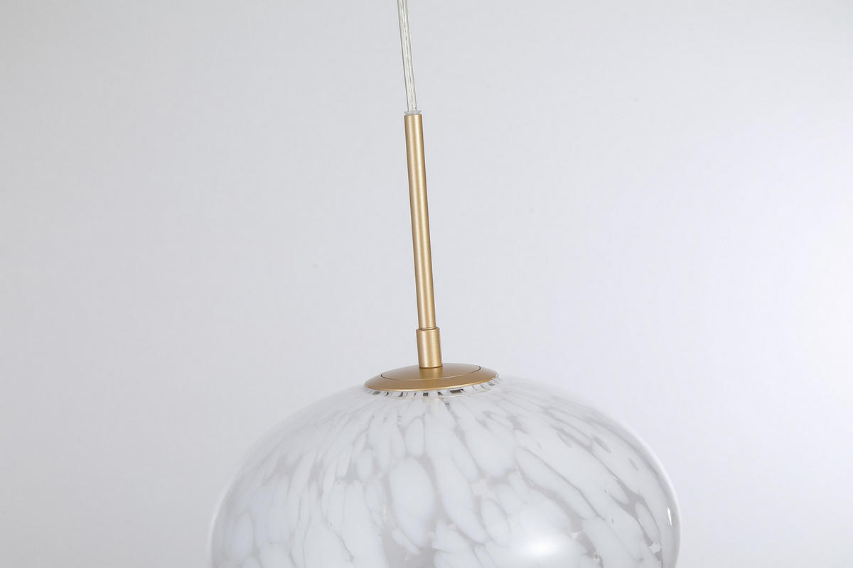 LAMPĂ SUSPENDATĂ CU LED 25/150 cm  - alb/auriu, Basics, sticlă/metal (25/150cm)