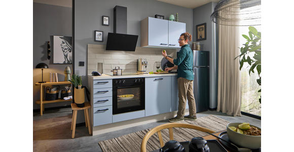 KÜCHENLEERBLOCK XO 15 210 cm  in Kaschmir, Pastellblau  - Kaschmir/Pastellblau, Design, Holzwerkstoff/Metall (210cm) - Xora