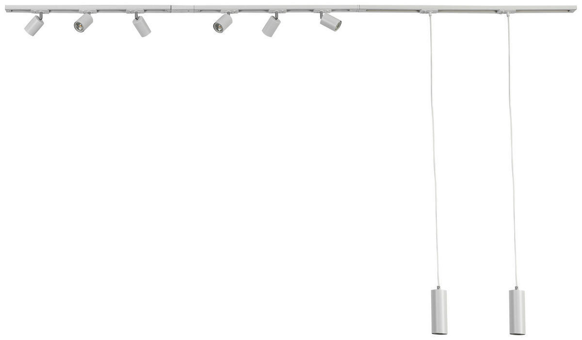 DECKENLEUCHTE 262 cm   - Weiß, Trend, Kunststoff/Metall (262cm) - Novel