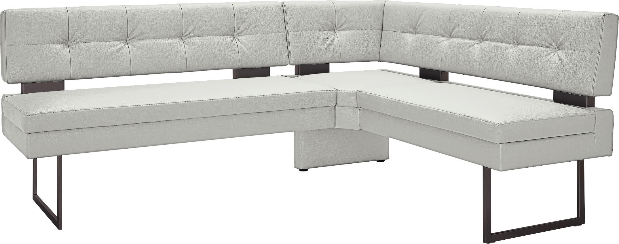 ECKBANK 200/158 cm  in Hellgrau  - Hellgrau/Schwarz, Design, Textil/Metall (200/158cm) - Dieter Knoll