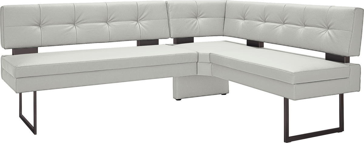 ECKBANK 200/158 cm  in Hellgrau  - Hellgrau/Schwarz, Design, Textil/Metall (200/158cm) - Dieter Knoll