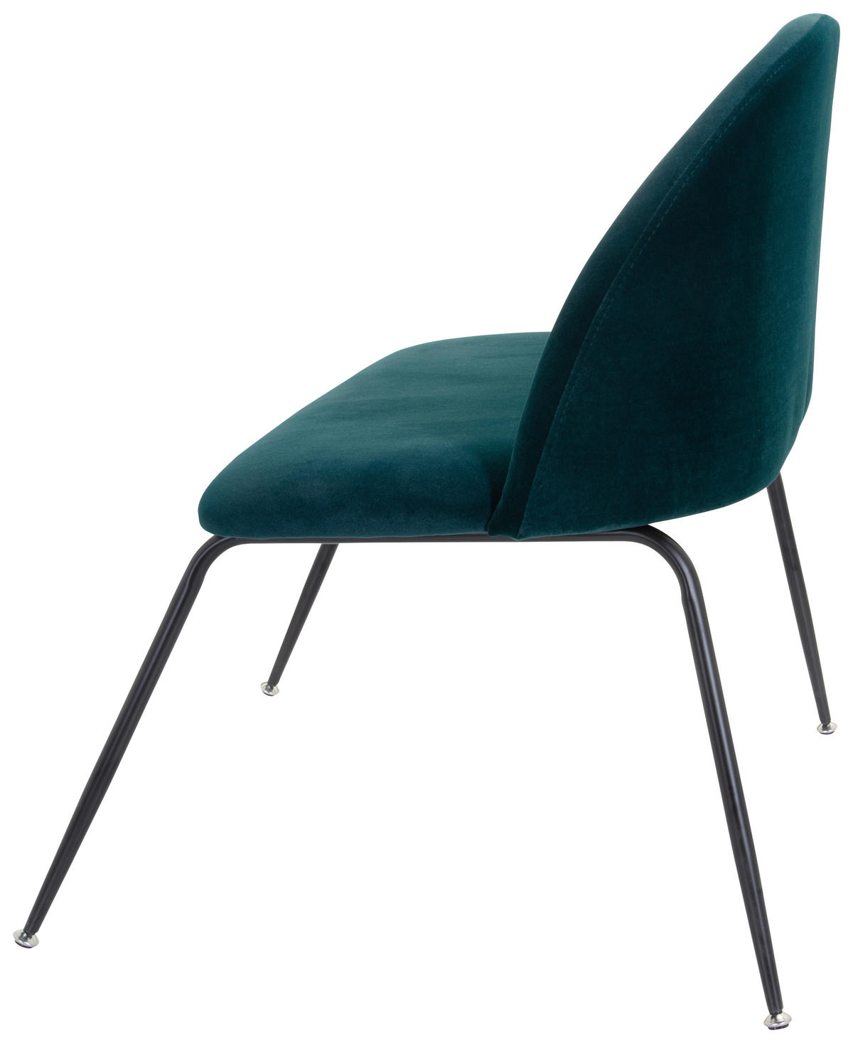 STUHL Samt Petrol  - Petrol/Schwarz, Basics, Textil/Metall (72/80/65cm) - MID.YOU