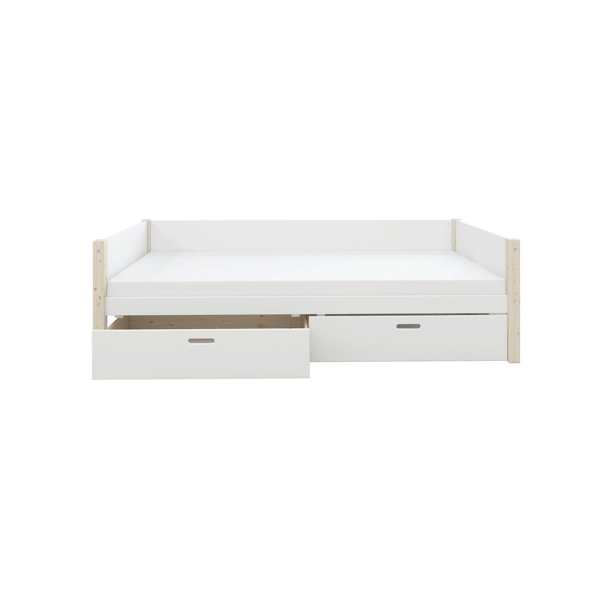 BETT in Weiß, Kieferfarben  - Weiß/Kieferfarben, MODERN, Holz (90/200cm) - Chameo