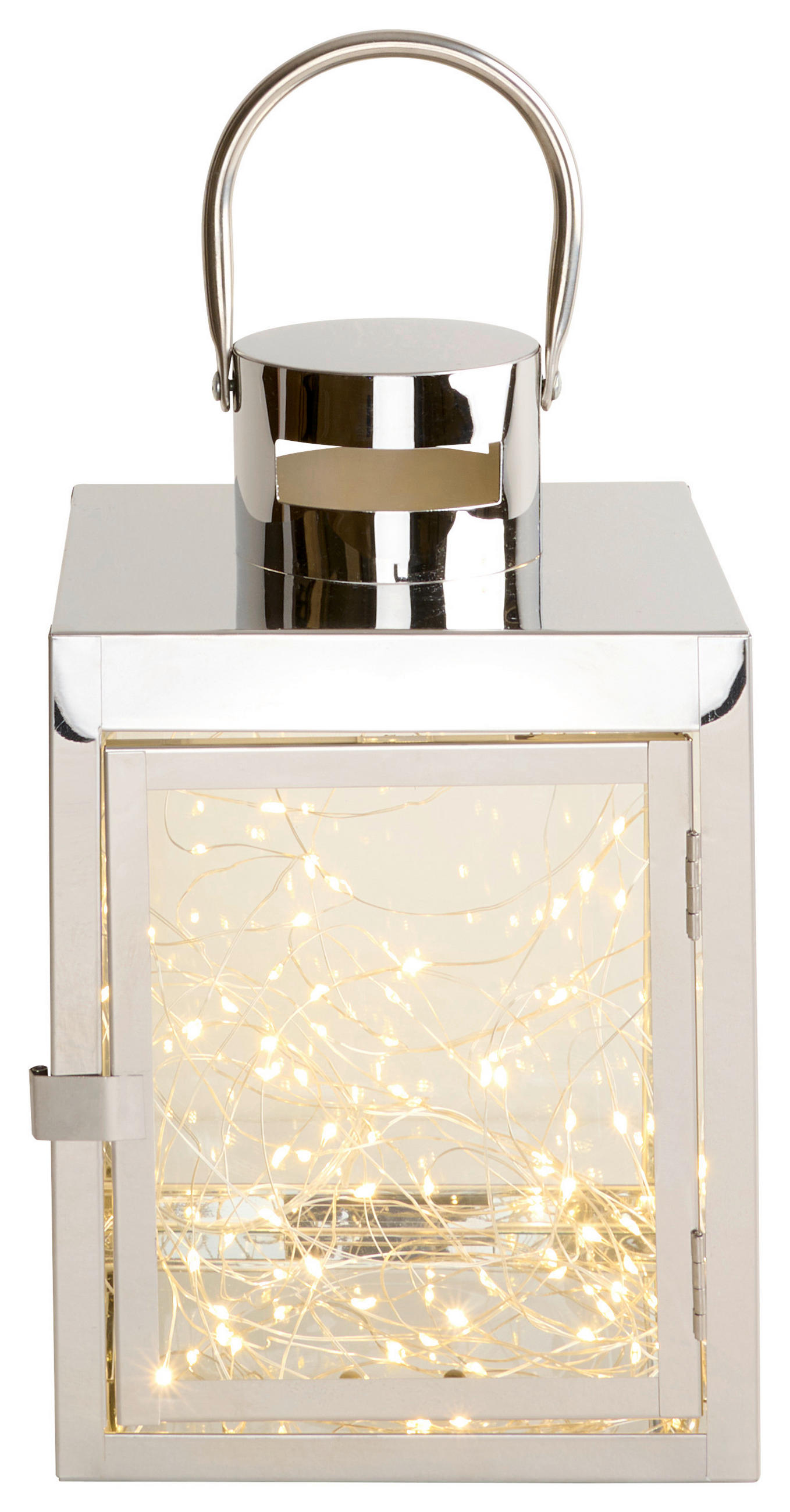 LATERNE - Klar/Edelstahlfarben, Basics, Glas/Metall (17/25/16cm) - Ambia Home