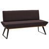 SITZBANK 140/87/64 cm Lederlook Schwarz, Eichefarben, Dunkelgrau Eiche massiv Metall  - Eichefarben/Dunkelgrau, Design, Holz/Textil (140/87/64cm) - Voleo
