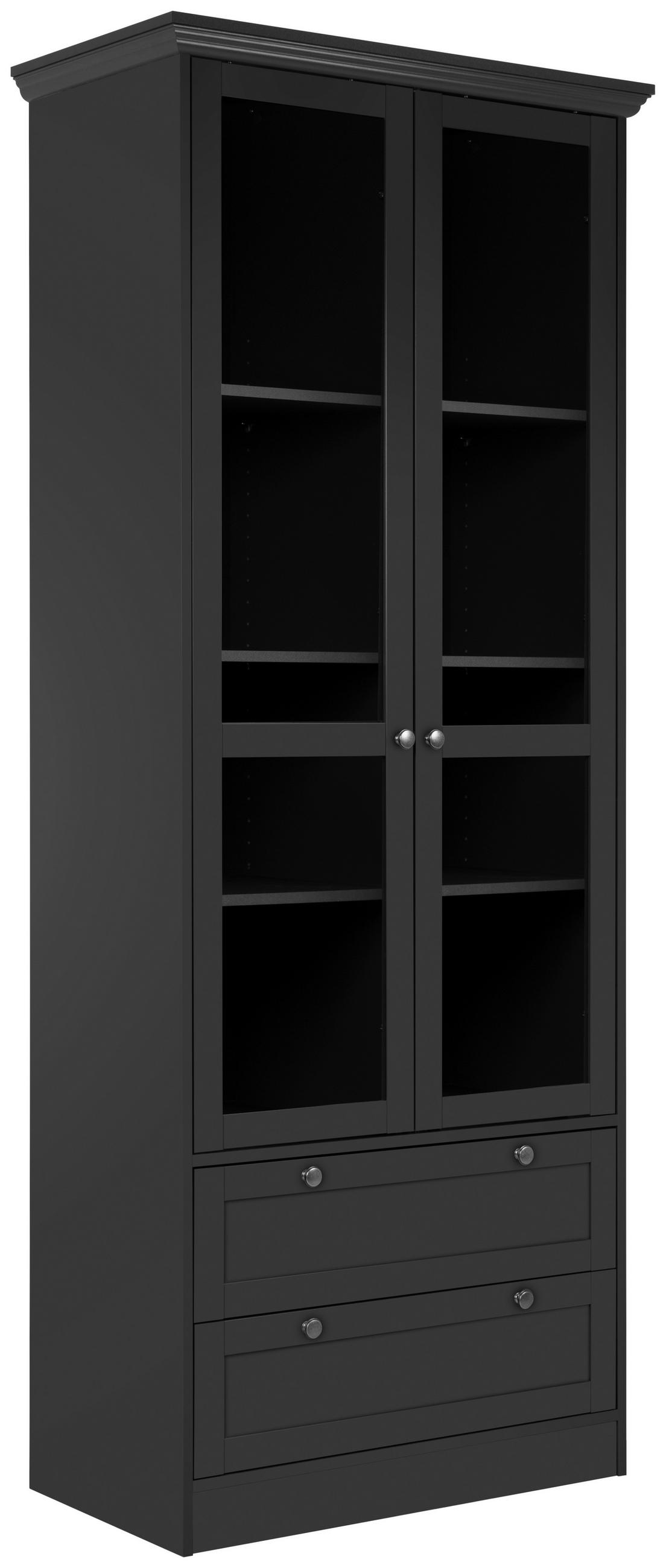 VITRINE  in Anthrazit  - Anthrazit, LIFESTYLE, Glas/Holzwerkstoff (80/200/45cm) - MID.YOU