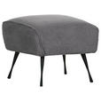 HOCKER in Textil Dunkelgrau  - Dunkelgrau/Schwarz, Design, Textil/Metall (60/49/53cm) - Landscape