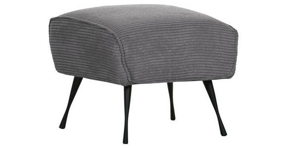 HOCKER in Textil Dunkelgrau  - Dunkelgrau/Schwarz, Design, Textil/Metall (60/49/53cm) - Landscape