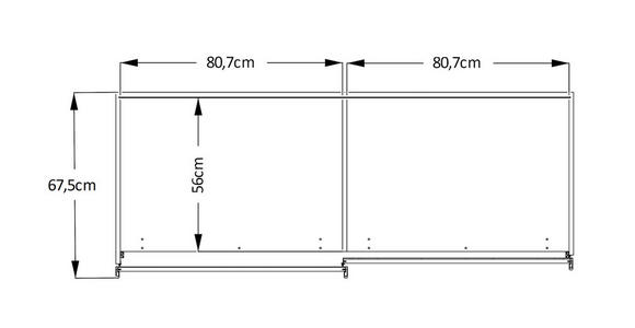 SCHWEBETÜRENSCHRANK 167/222/68 cm 2-türig  - Graphitfarben/Sonoma Eiche, Design, Holzwerkstoff/Metall (167/222/68cm) - Moderano