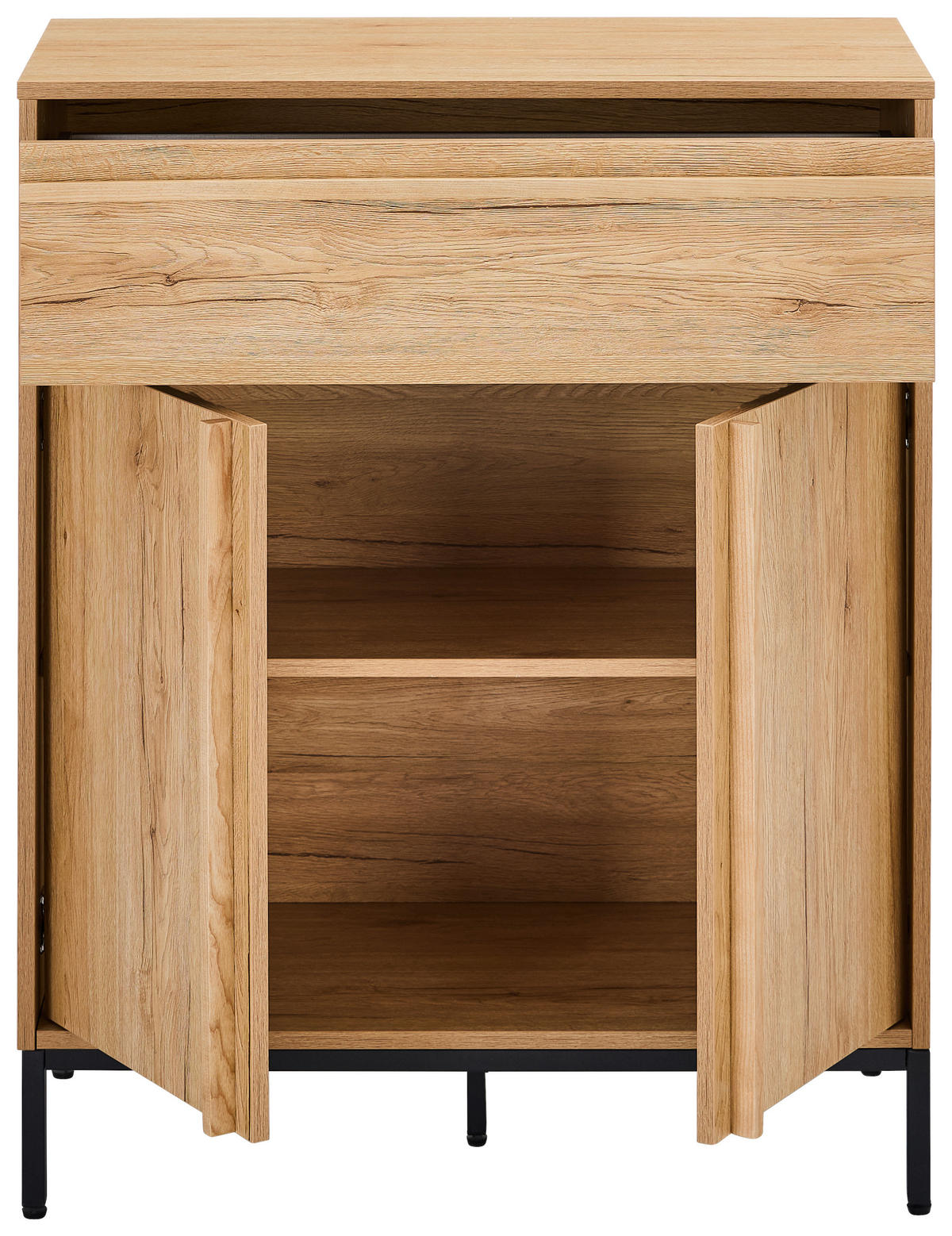 KOMMODE WABI, 80/101/40 cm, 1 Schublade(n)  - Eichefarben/Schwarz, Design, Holz/Holzwerkstoff (80/101/40cm) - Xora