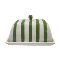 BUTTERDOSE Keramik  - Grün, Design, Keramik (15/10/10cm) - Ambia Home