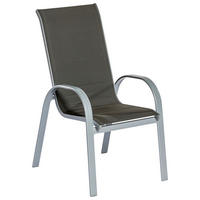 STAPELSESSEL Aluminium Anthrazit, Silberfarben  - Anthrazit/Silberfarben, KONVENTIONELL, Textil/Metall (56,5/104/77cm) - Gardenson