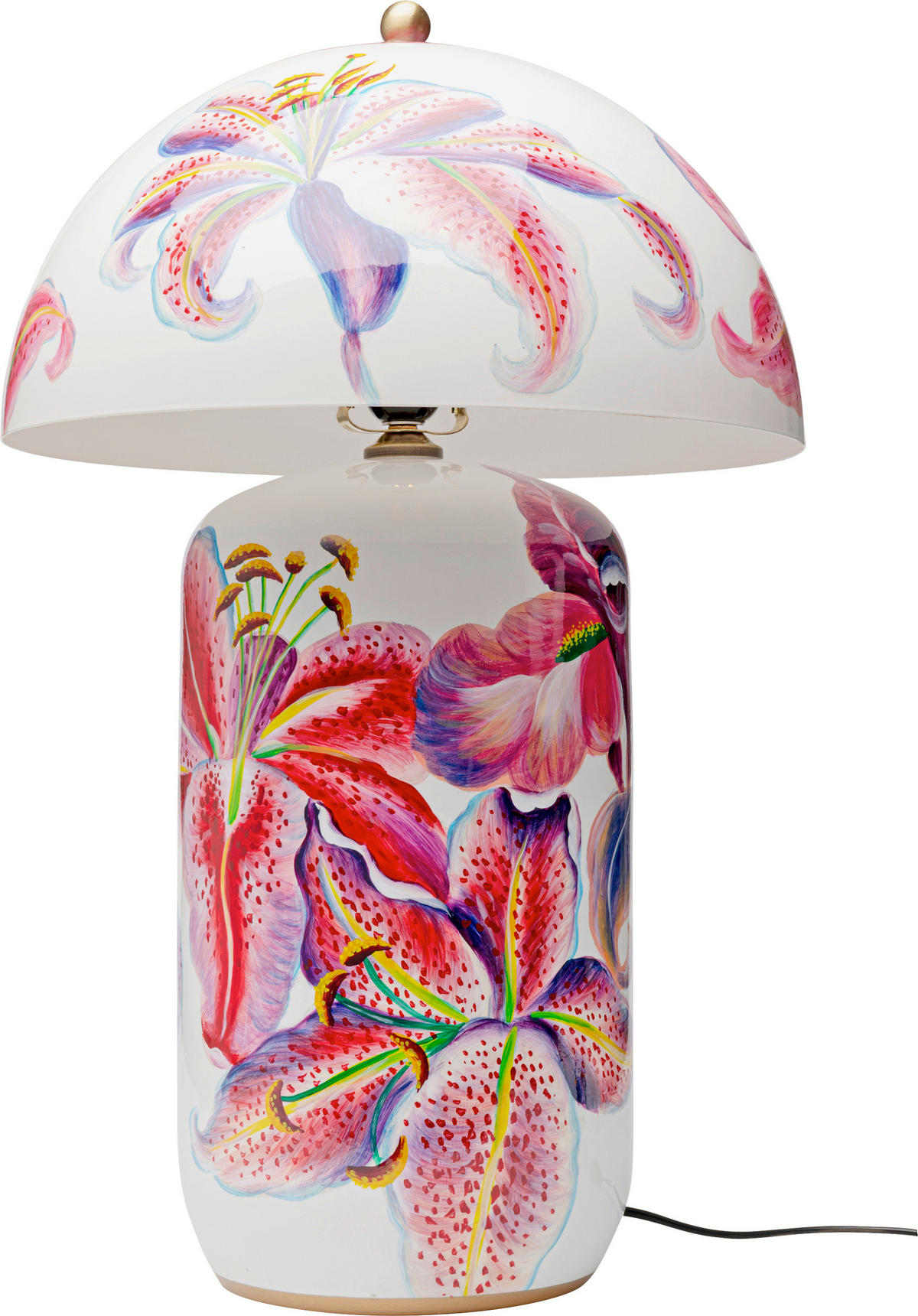 TISCHLEUCHTE 38/62/38 cm   - Gelb/Lila, Design, Keramik/Metall (38/62/38cm) - Kare-Design