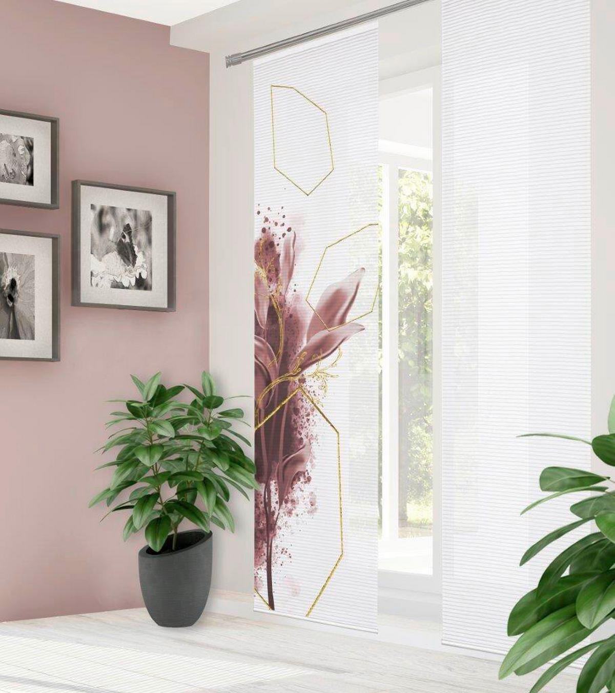 FLÄCHENVORHANG   halbtransparent   60/245 cm  - Rosa, Natur, Textil (60/245cm)