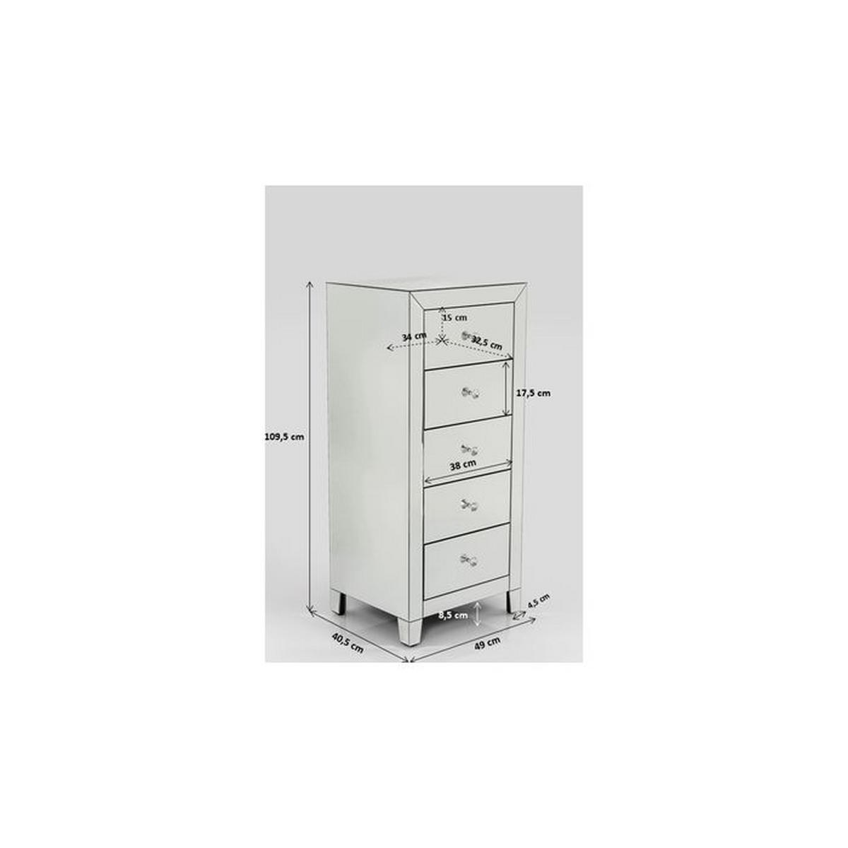 KOMMODE  in 49/110/41 cm  - Klar/Weiß, Design, Glas/Holzwerkstoff (49/110/41cm) - Kare-Design