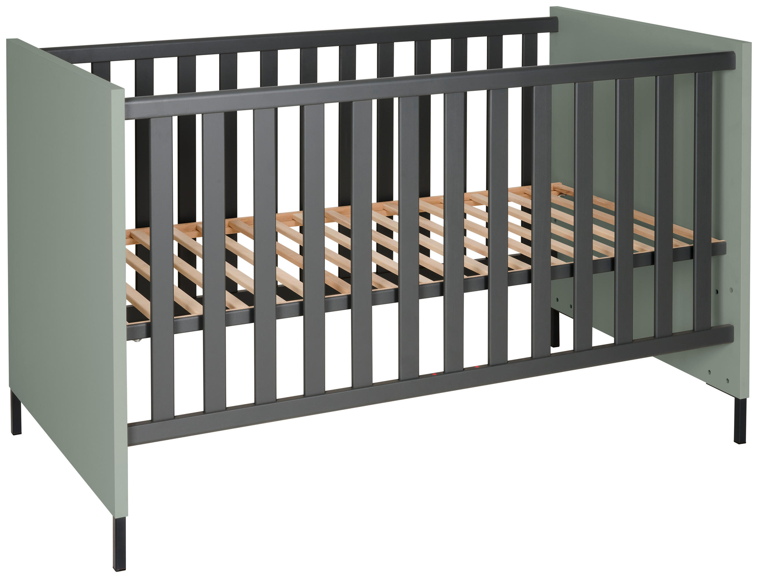 GITTERBETT MIA   70/140 cm  - Anthrazit/Grün, Basics, Holz/Holzwerkstoff (70/140cm) - Jimmylee