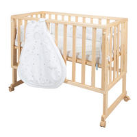 BEISTELLBETT Stubenbett 3 in 1 Sternenzauber  - Hellgrau/Naturfarben, Basics, Holzwerkstoff/Textil (49,5/85,5/90cm) - Roba