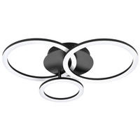 LED-DECKENLEUCHTE Parrapos-Z  Smart 54,5/44,5/9 cm   - Schwarz/Weiß, Design, Kunststoff/Metall (54,5/44,5/9cm) - Eglo