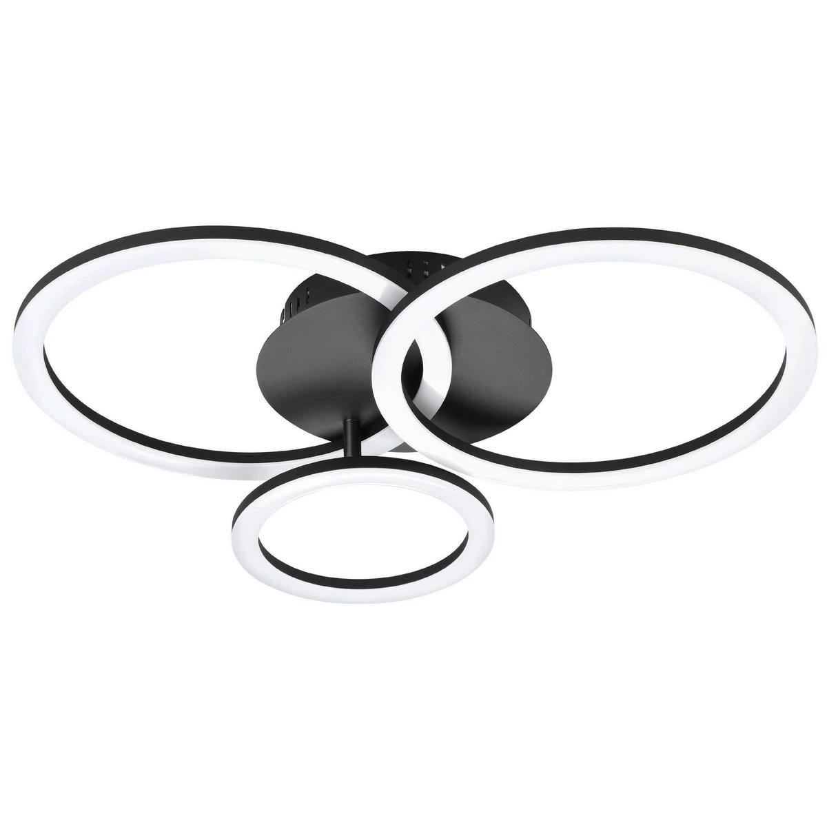 LED-DECKENLEUCHTE Parrapos-Z  Smart 54,5/44,5/9 cm   - Schwarz/Weiß, Design, Kunststoff/Metall (54,5/44,5/9cm) - Eglo