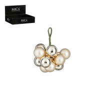 KUGLA ZA JELKU - krem, Osnovno, staklo (2/2/2cm)