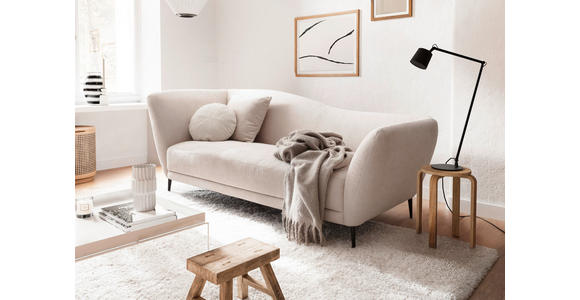 RÉCAMIERE Naturfarben Chenille Zierkissen, Rücken echt  - Schwarz/Naturfarben, KONVENTIONELL, Textil/Metall (224/70/97cm) - Hom`in