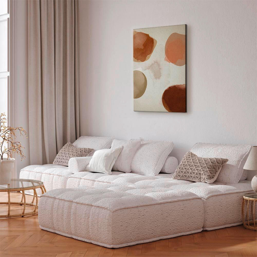 LEINWANDBILD Abstraktes 40/60/1,2 cm  - Cognac/Beige, Basics, Holzwerkstoff/Textil (40/60/1,2cm) - artgeist