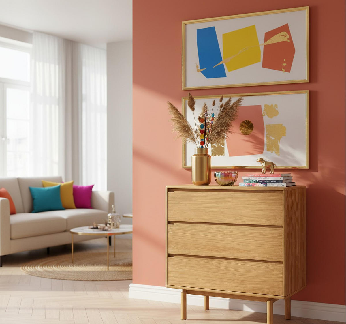 KOMMODE  in 80/85,5/40 cm  - Naturfarben, Design, Holz/Holzwerkstoff (80/85,5/40cm) - MID.YOU