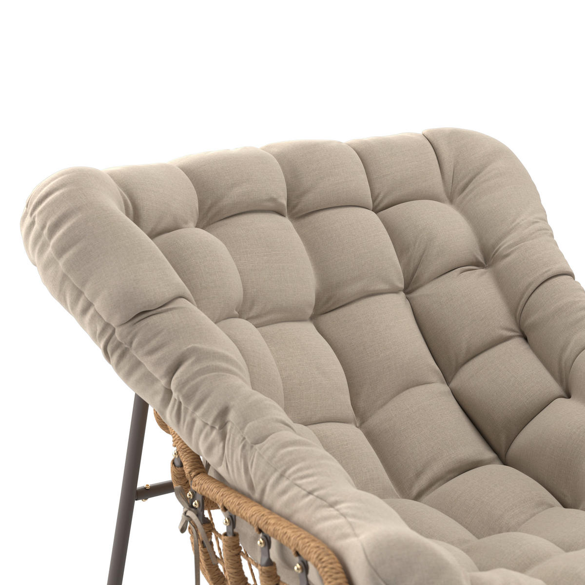 GARTEN-RELAXSESSEL 110/42/97,5 cm  - Gelb/Beige, MODERN, Kunststoff/Textil (110/42/97,5cm) - Beldano