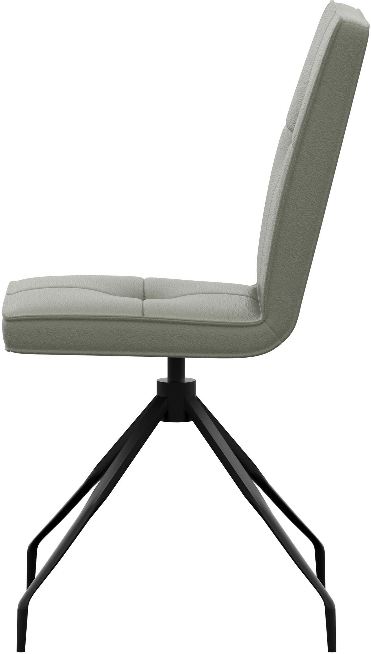 STUHL Echtleder Graugrün  - Graugrün, Design, Leder/Metall (45/96/58cm) - Moderano