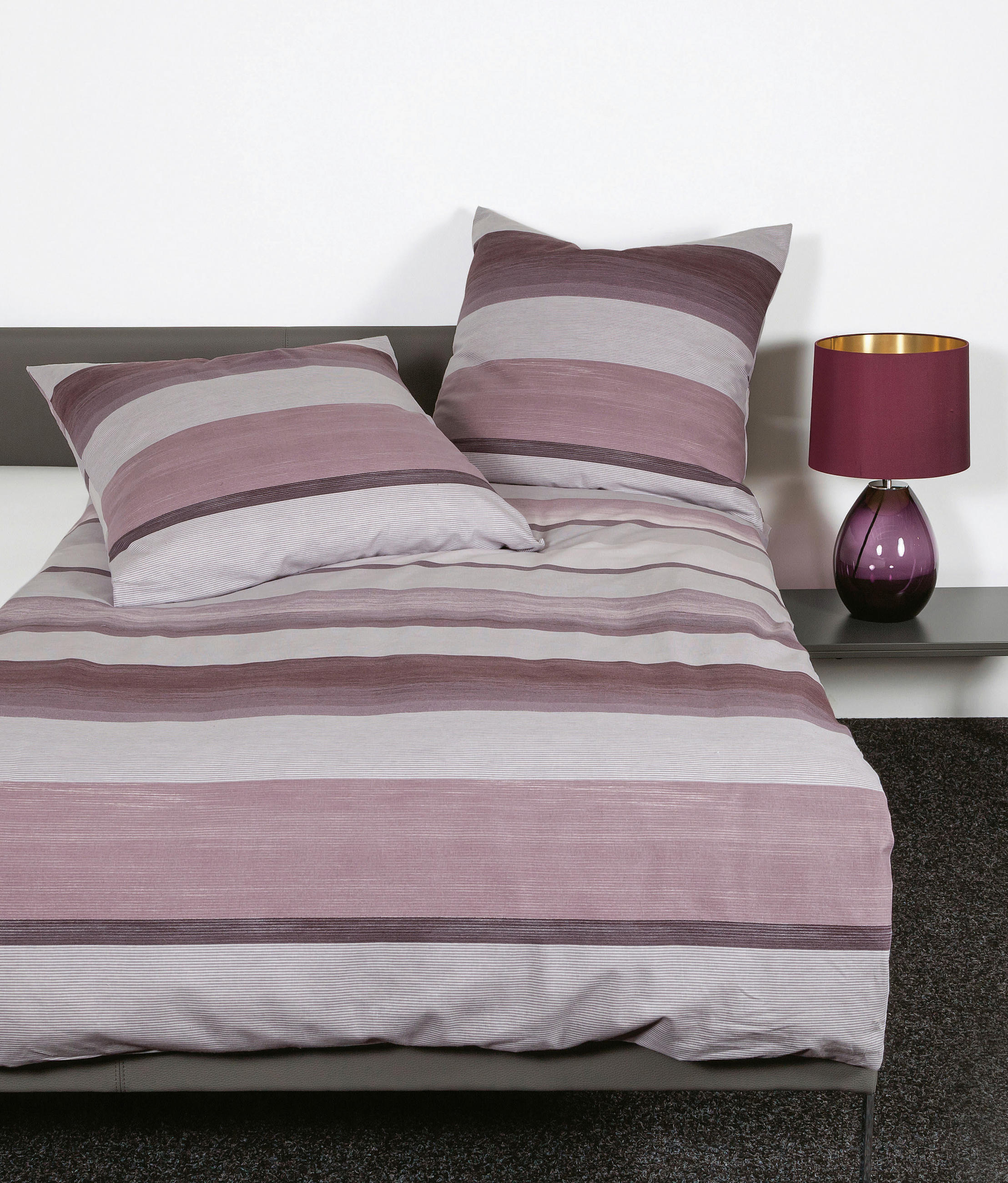 BETTWÄSCHE Biber 155/220 cm  - Beere/Bordeaux, Design, Textil (155/220cm) - Janine
