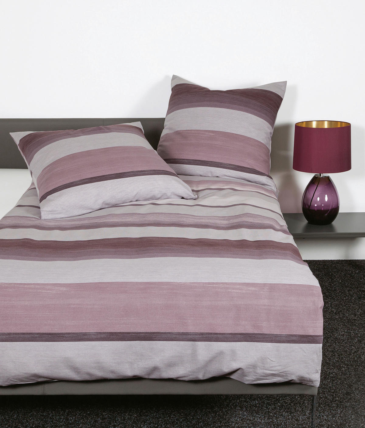 BETTWÄSCHE Biber 155/220 cm  - Beere/Bordeaux, Design, Textil (155/220cm) - Janine