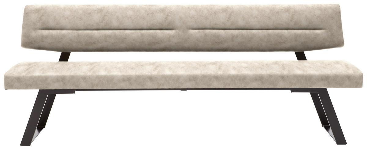 SITZBANK 180/85/58 cm  in Naturfarben  - Schwarz/Naturfarben, Design, Textil/Metall (180/85/58cm) - Dieter Knoll
