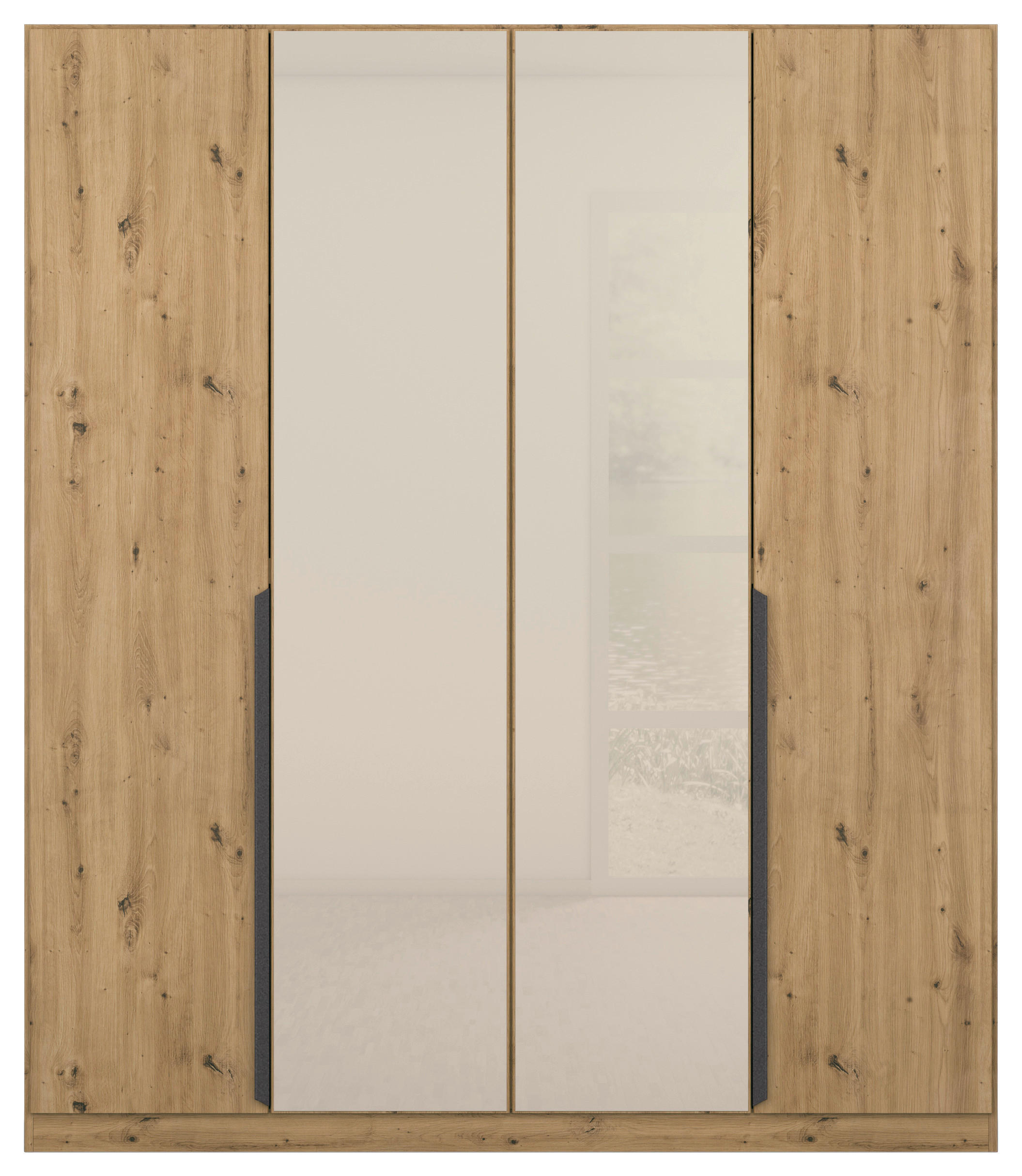 DREHTÜRENSCHRANK 181/210/54 cm Champagner, Eiche Artisan  - Champagner/Eiche Artisan, MODERN, Glas/Holzwerkstoff (181/210/54cm) - Rauch Möbel