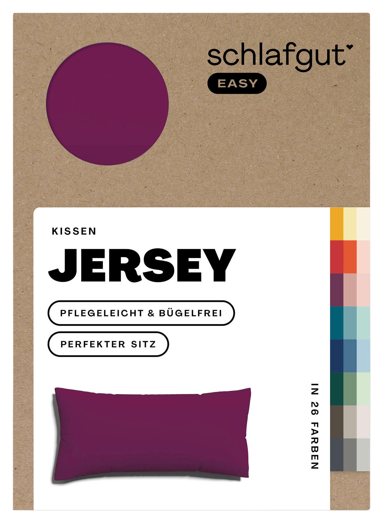 KOPFKISSENBEZUG EASY JERSEY 40/80 cm  - Lila, Basics, Textil (40/80cm) - Schlafgut