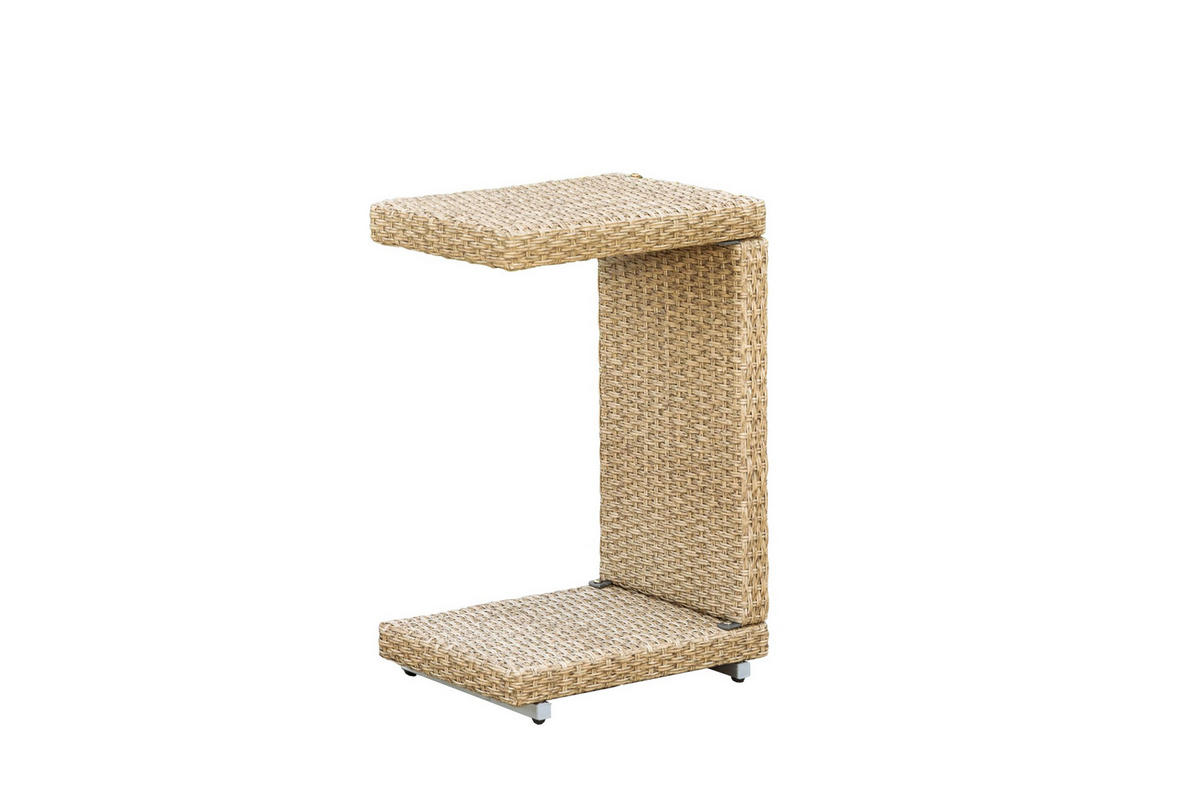 GARTENBEISTELLTISCH  - Naturfarben, ROMANTIK / LANDHAUS, Kunststoff/Metall (33/64/42cm) - Gardenson